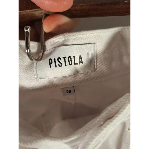 Pistola Alice White Denim Midi Skirt Raw Hem Front Slit‎ Women's Size 26